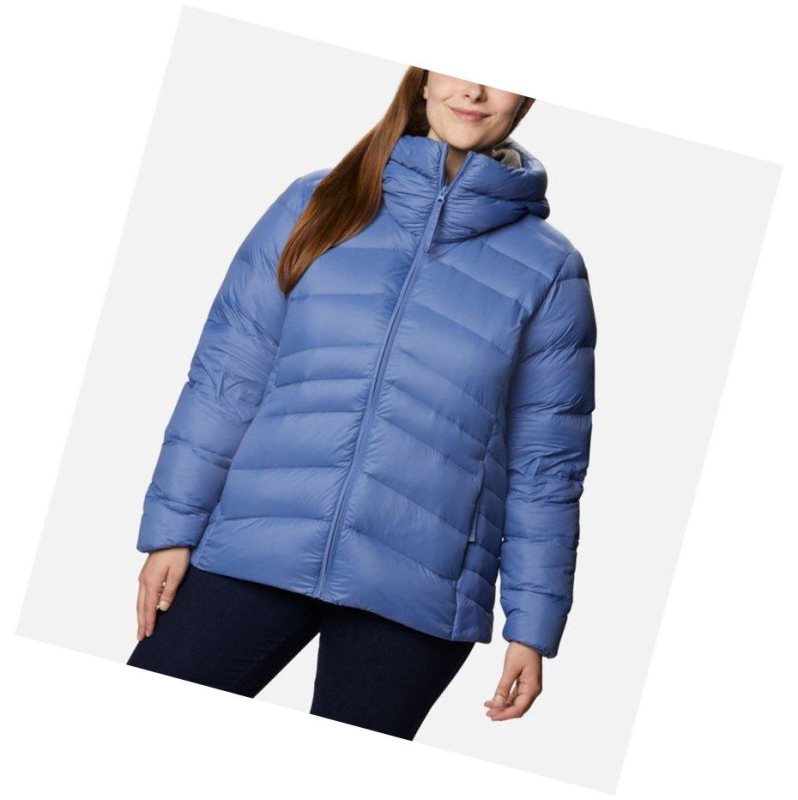 Columbia Autumn Park Down Hooded Plus Size Mont Kadın Mavi | 80427-NFVH