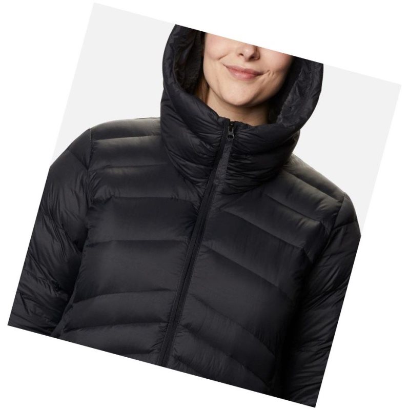 Columbia Autumn Park Down Hooded Plus Size Mont Kadın Siyah | 73102-XKCH