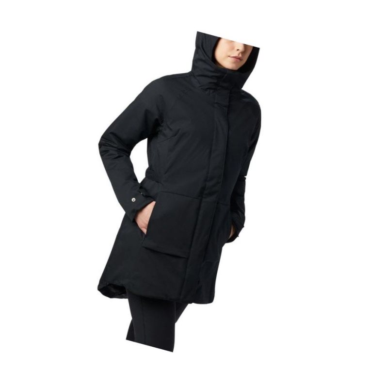 Columbia Autumn Rise Trench Mont Kadın Siyah | 09461-VFSN