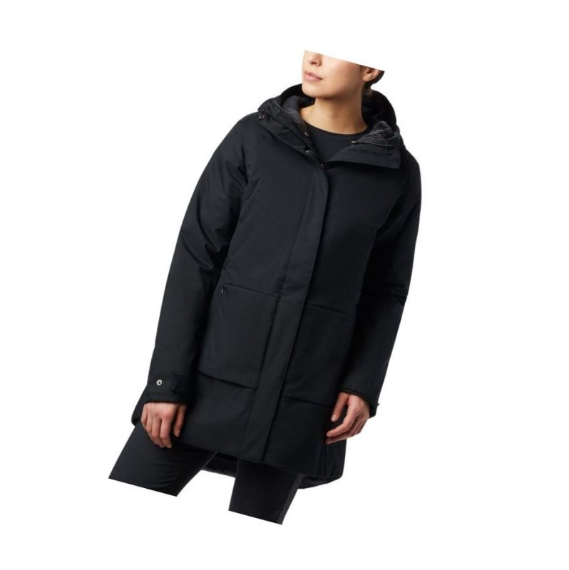Columbia Autumn Rise Trench Mont Kadın Siyah | 09461-VFSN