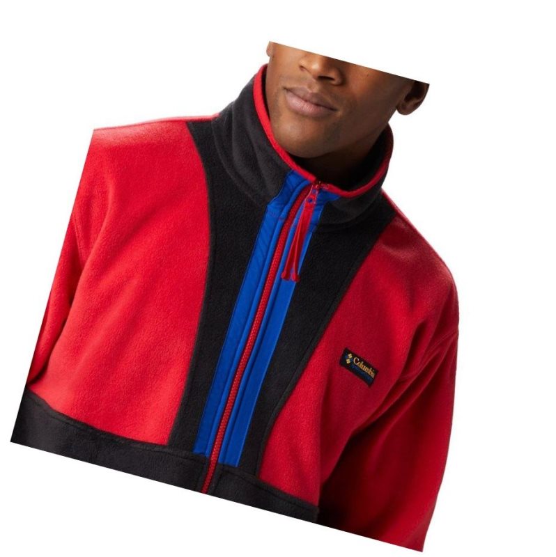 Columbia Back Bowl Full Zip Fleece Mont Erkek Mavi Kırmızı Siyah | 74295-DFVG