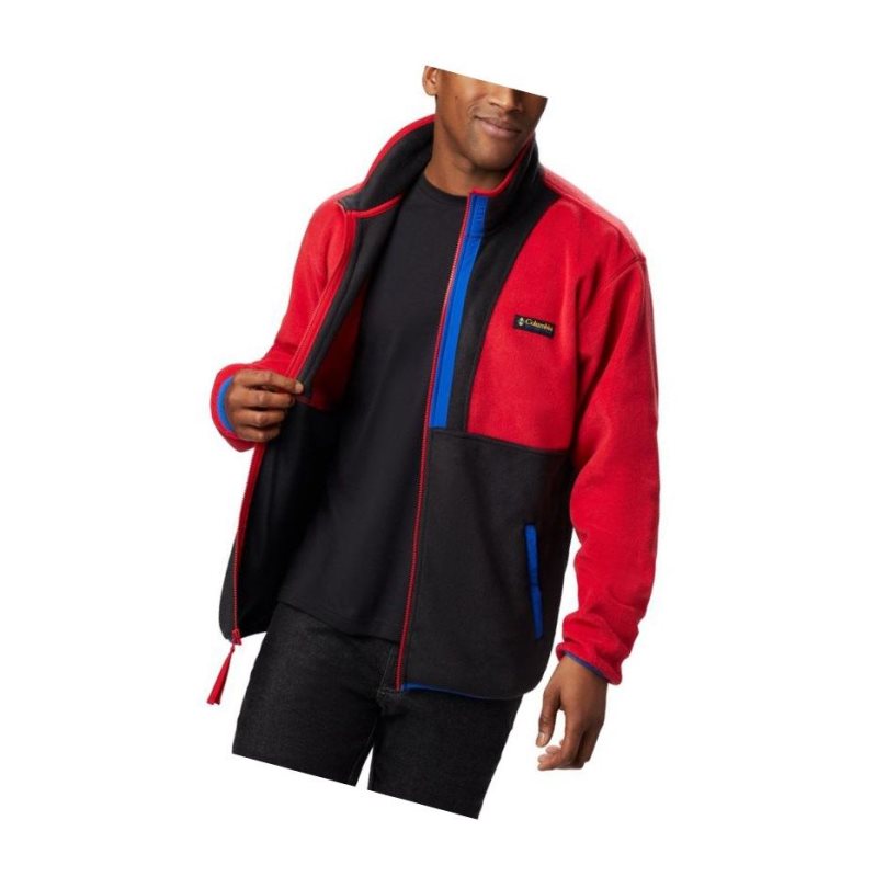 Columbia Back Bowl Full Zip Fleece Mont Erkek Mavi Kırmızı Siyah | 74295-DFVG