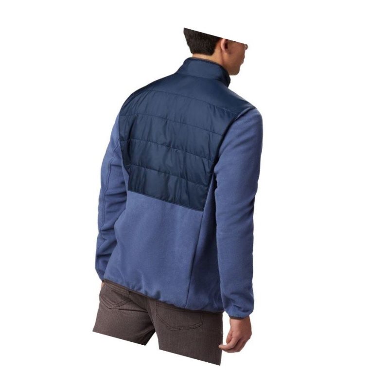 Columbia Basin Butte Fleece Full Zip Mont Erkek Koyu Mavi Lacivert | 75982-SDPF