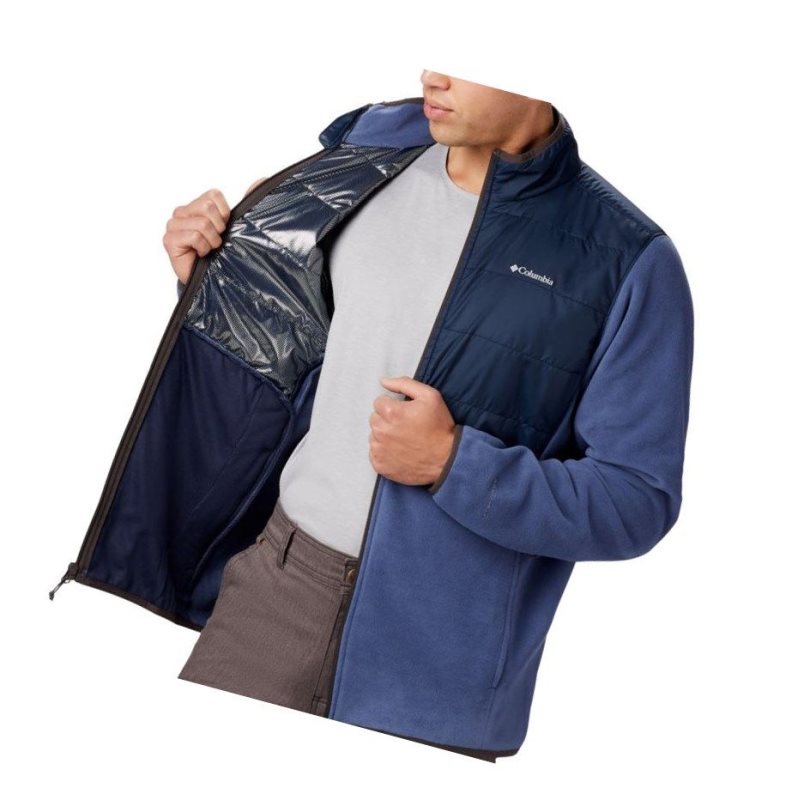 Columbia Basin Butte Fleece Full Zip Mont Erkek Koyu Mavi Lacivert | 75982-SDPF