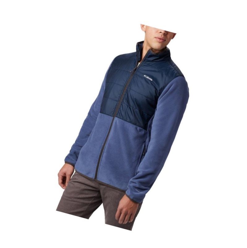 Columbia Basin Butte Fleece Full Zip Mont Erkek Koyu Mavi Lacivert | 75982-SDPF