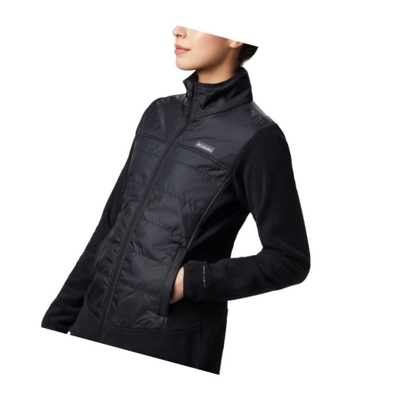Columbia Basin Butte Fleece Full Zip Mont Kadın Siyah | 63819-DJGW