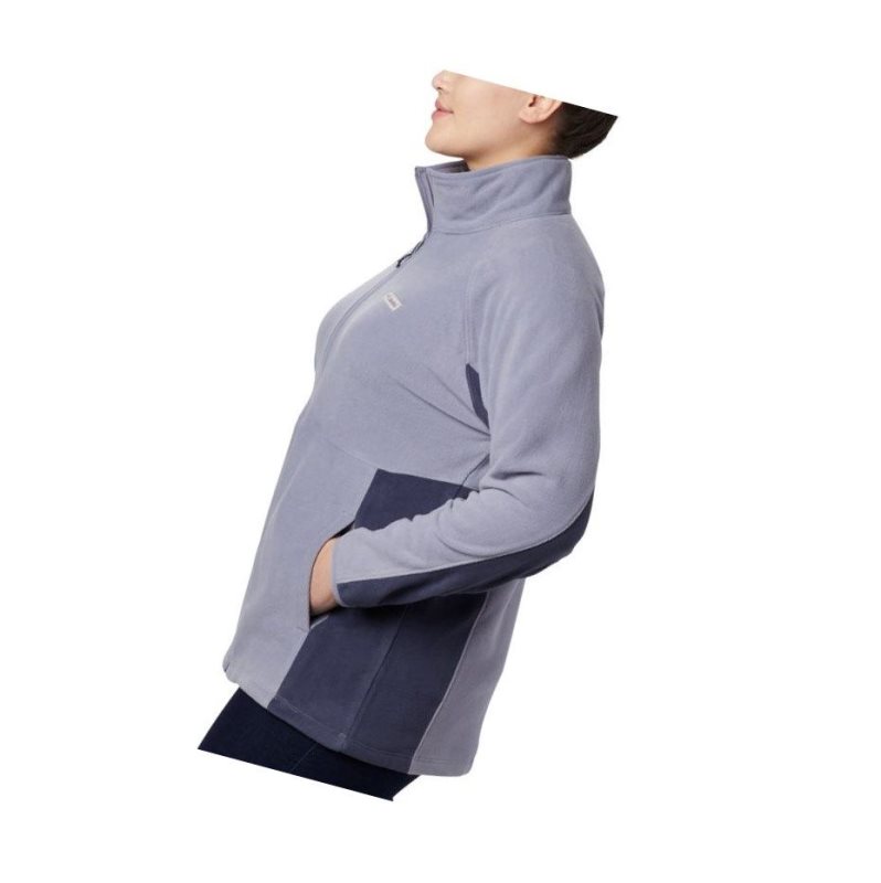 Columbia Basin Trail Fleece Full Zip Plus Size Mont Kadın Lacivert | 58327-WVJS