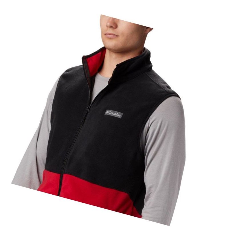 Columbia Basin Trail Fleece Tall Yelek Erkek Mavi Kırmızı Siyah | 56194-JAUC