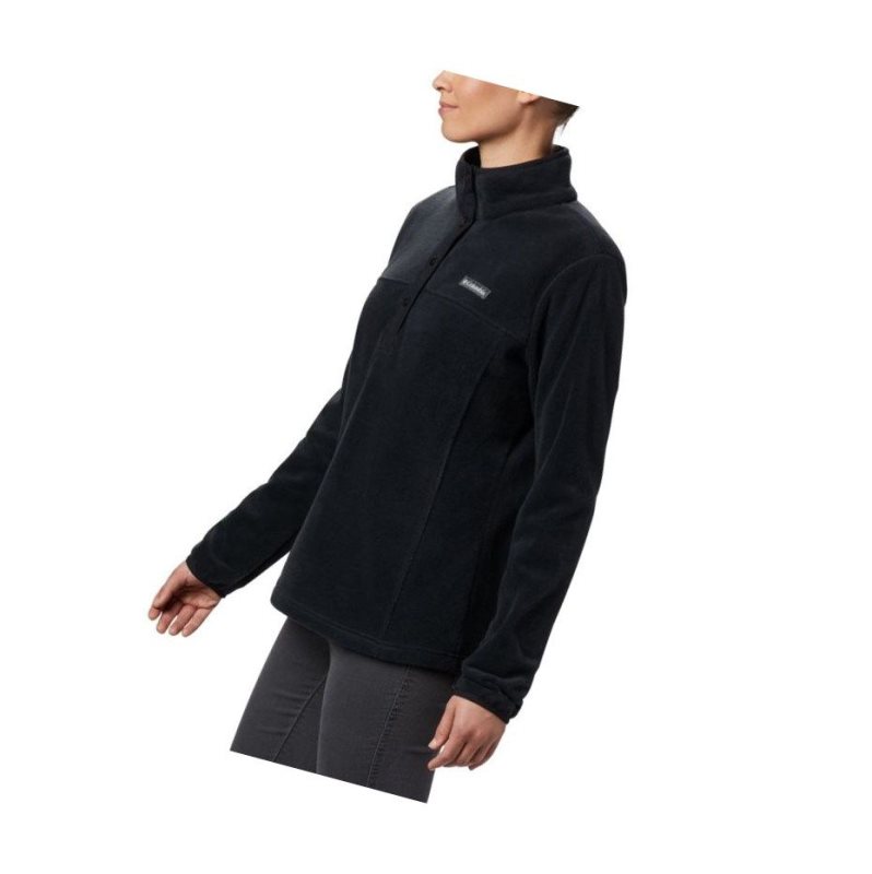Columbia Benton Springs Half Snap Petite Sweatshirt Kadın Siyah | 63721-OYNV
