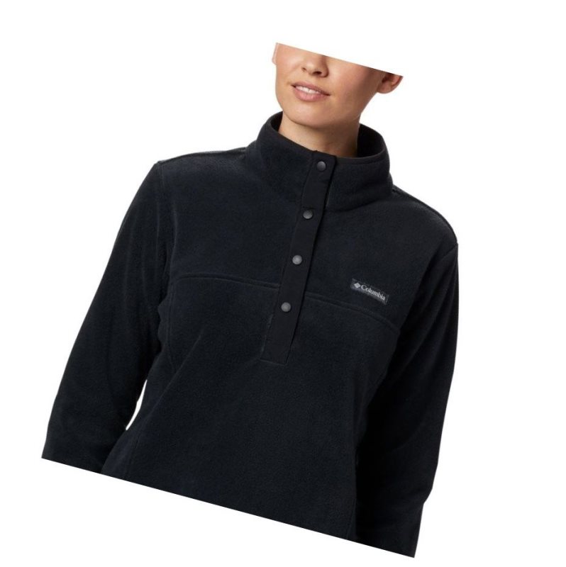 Columbia Benton Springs Half Snap Petite Sweatshirt Kadın Siyah | 63721-OYNV