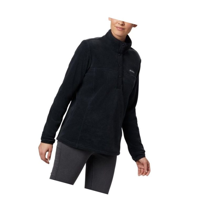 Columbia Benton Springs Half Snap Petite Sweatshirt Kadın Siyah | 63721-OYNV