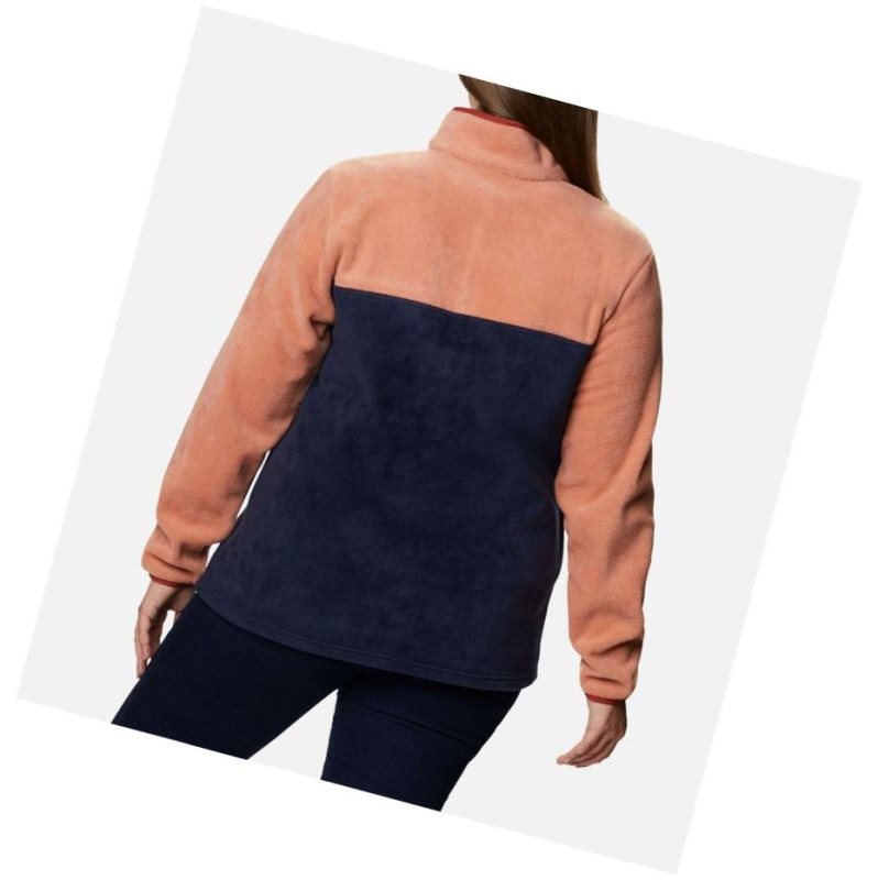 Columbia Benton Springs Half Snap Plus Size Sweatshirt Kadın Pembe Lacivert | 83740-FVLW
