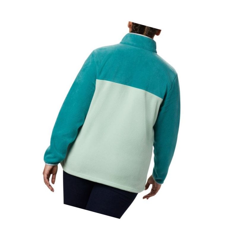 Columbia Benton Springs Half Snap Plus Size Sweatshirt Kadın Nane Açık Yeşil | 46853-IGLY