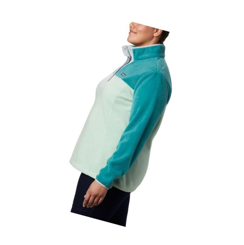 Columbia Benton Springs Half Snap Plus Size Sweatshirt Kadın Nane Açık Yeşil | 46853-IGLY