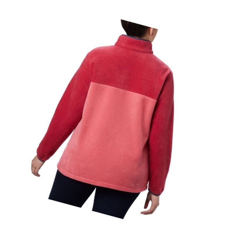 Columbia Benton Springs Half Snap Plus Size Sweatshirt Kadın Pembe Kırmızı Mor | 36520-KHAT