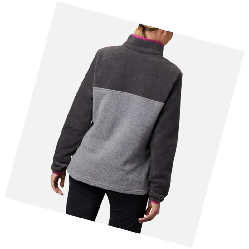Columbia Benton Springs Half Snap Sweatshirt Kadın Açık Gri | 71859-LHDU