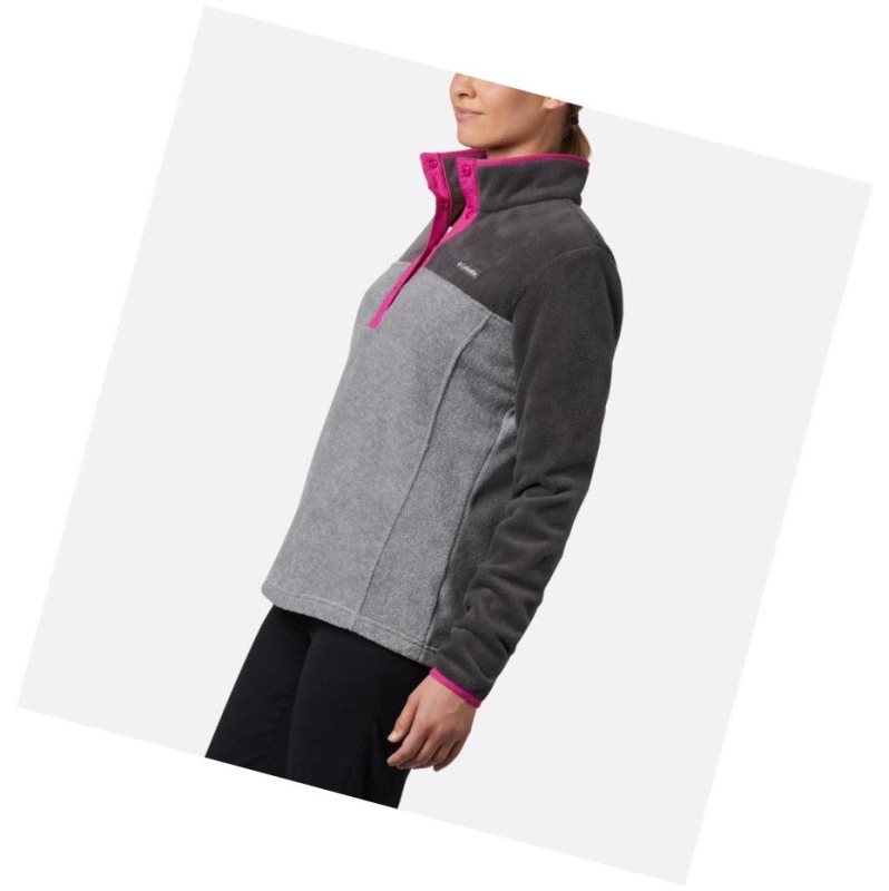 Columbia Benton Springs Half Snap Sweatshirt Kadın Açık Gri | 71859-LHDU