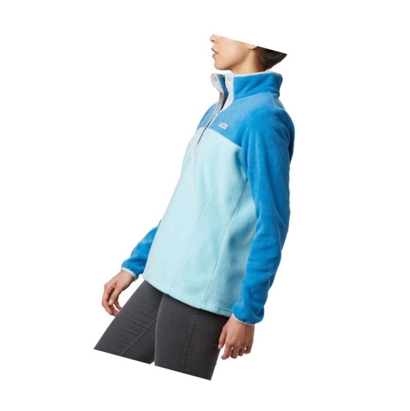 Columbia Benton Springs Half Snap Sweatshirt Kadın Açık Turkuaz | 58073-LNDK