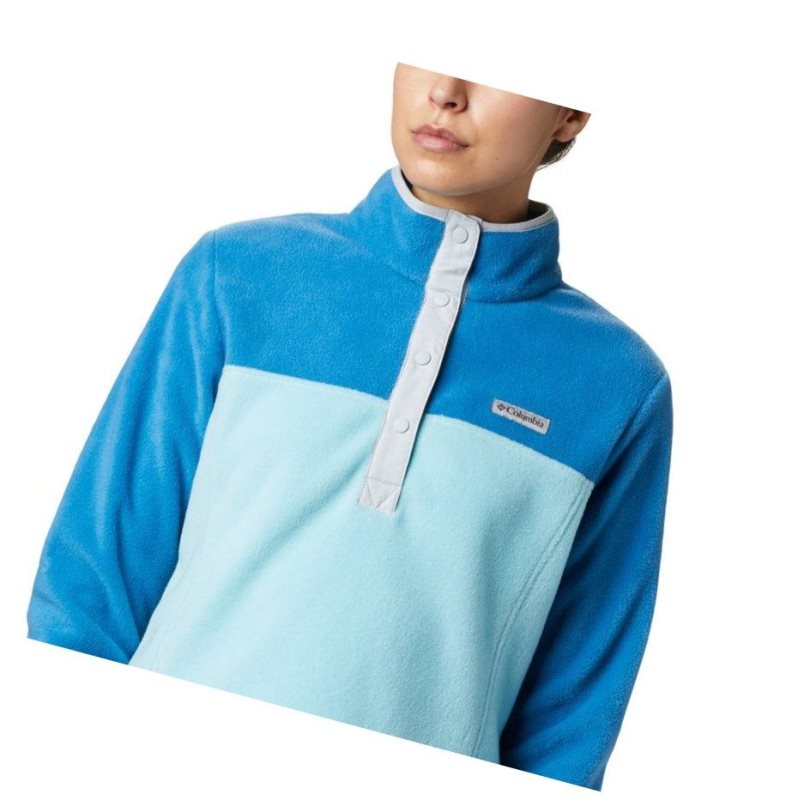 Columbia Benton Springs Half Snap Sweatshirt Kadın Açık Turkuaz | 58073-LNDK