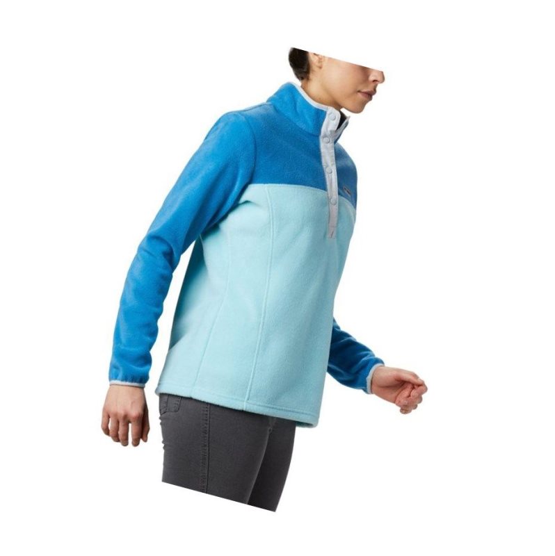Columbia Benton Springs Half Snap Sweatshirt Kadın Açık Turkuaz | 58073-LNDK