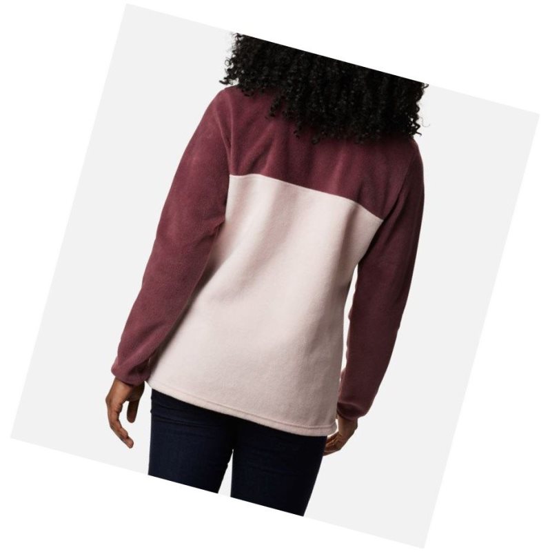 Columbia Benton Springs Half Snap Sweatshirt Kadın Pembe | 46289-LZOJ