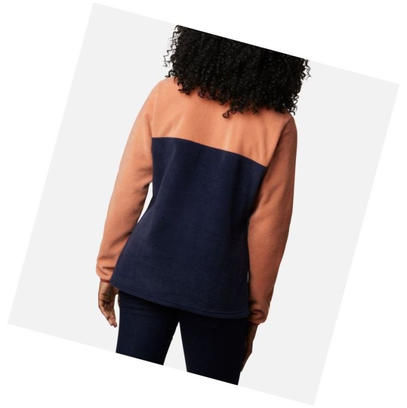 Columbia Benton Springs Half Snap Sweatshirt Kadın Pembe Lacivert | 01983-MZKX