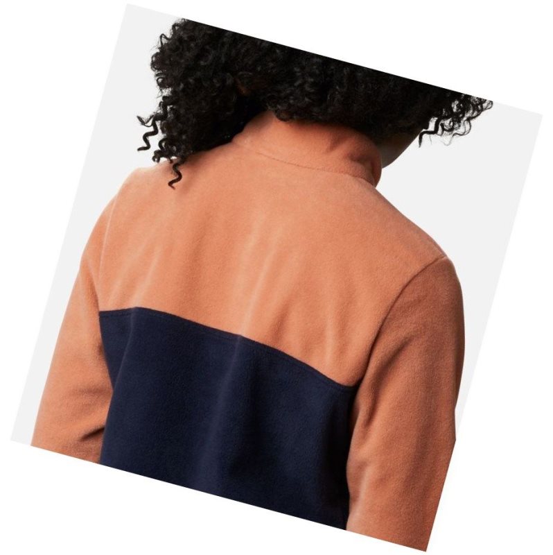 Columbia Benton Springs Half Snap Sweatshirt Kadın Pembe Lacivert | 01983-MZKX