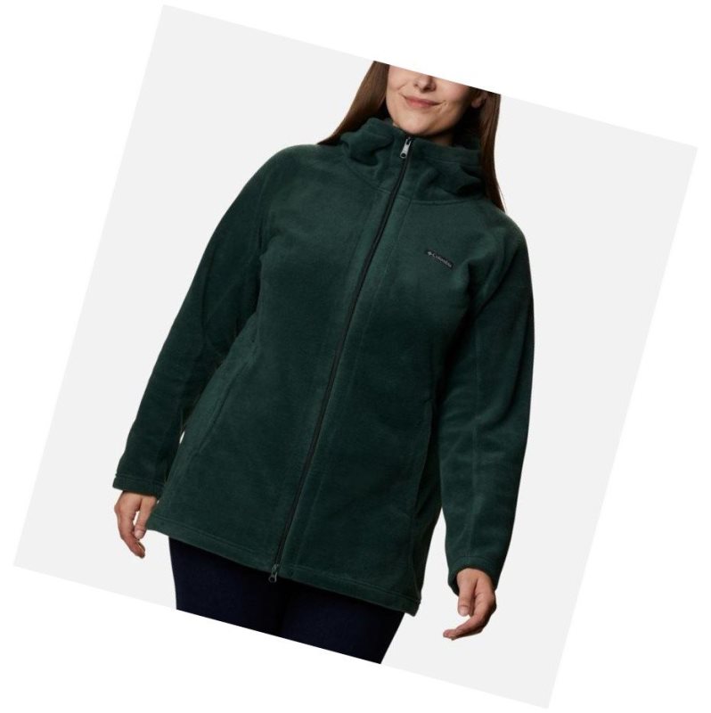 Columbia Benton Springs II Long Plus Size Kapşonlu Kadın Yeşil | 32187-AEMN