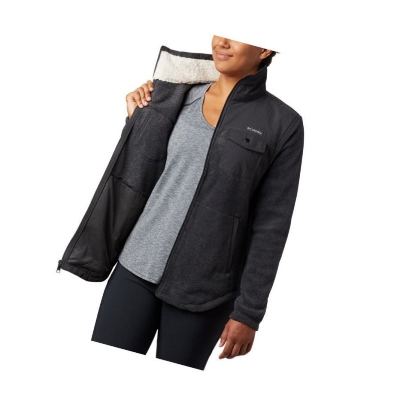 Columbia Benton Springs Overlay Fleece Mont Kadın Koyu Gri | 63812-KVHJ