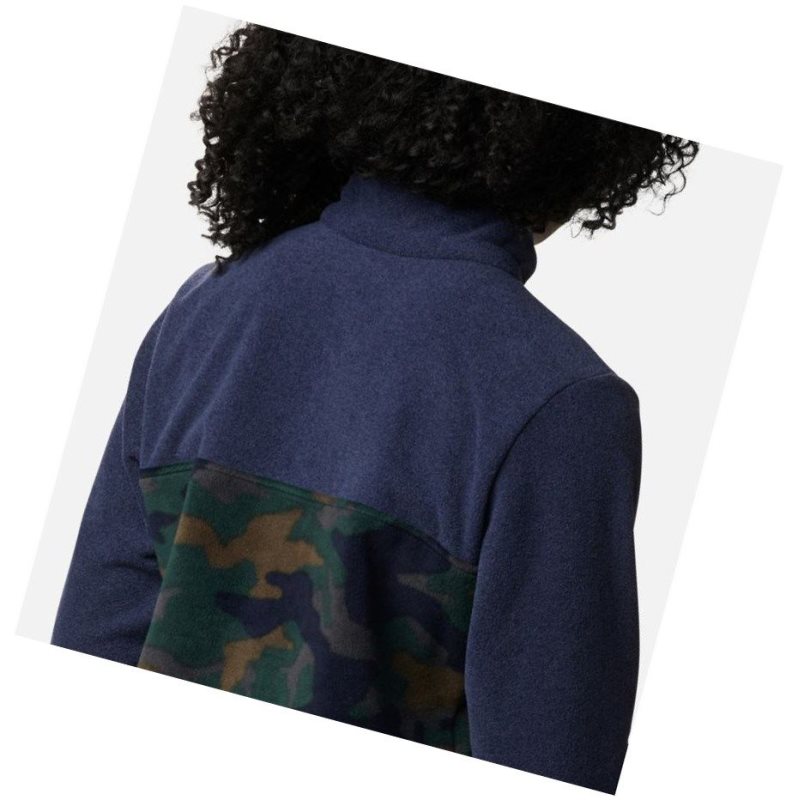 Columbia Benton Springs Printed Half Snap Fleece Sweatshirt Kadın Lacivert Camo | 63508-FKGR