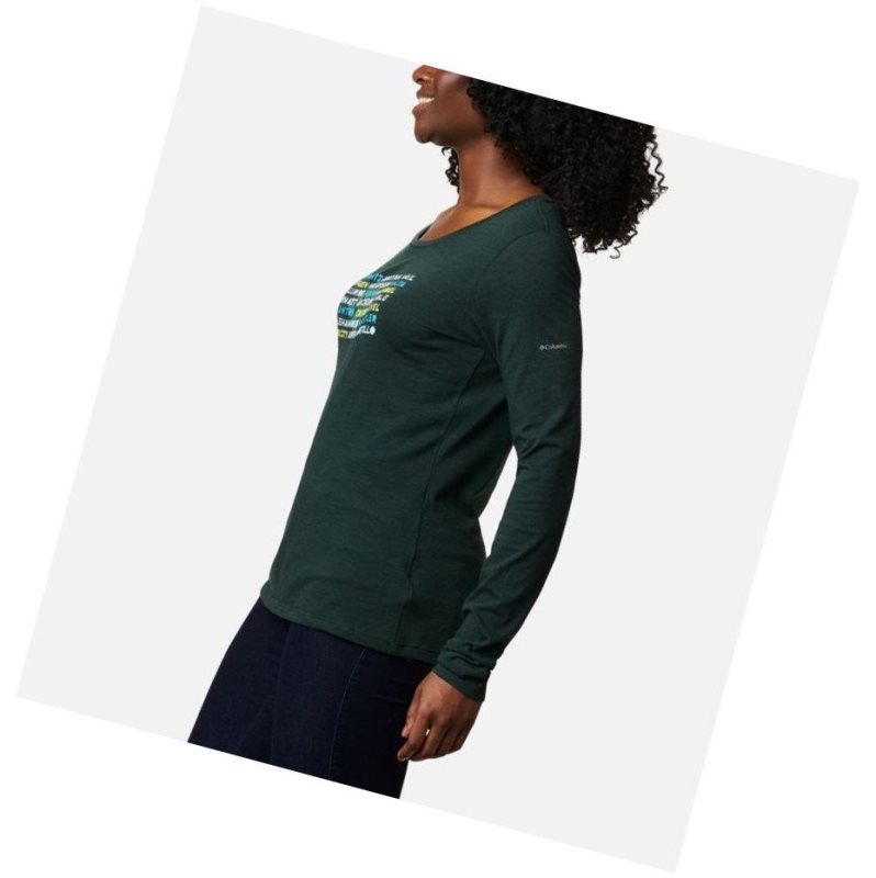 Columbia Blustery Peak Long Sleeve Sweatshirt Kadın Yeşil | 72418-DRIS
