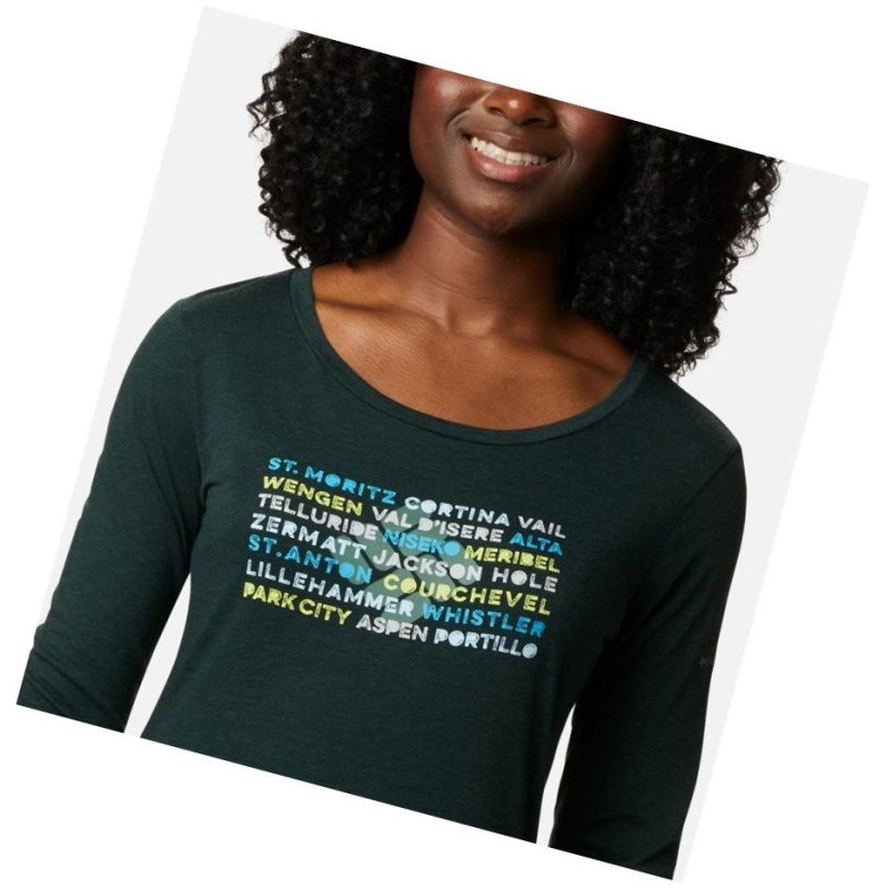 Columbia Blustery Peak Long Sleeve Sweatshirt Kadın Yeşil | 72418-DRIS