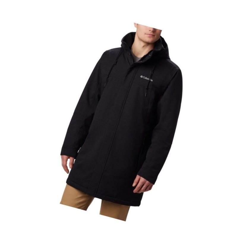Columbia Boundary Bay Long Insulated Mont Erkek Siyah | 80175-MEAH
