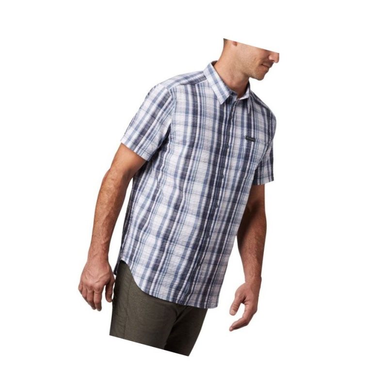 Columbia Brentyn Trail Short Sleeve Seersucker Tall Gömlek Erkek Mavi | 73960-SZOV