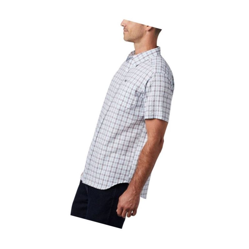 Columbia Brentyn Trail Short Sleeve Seersucker Big Gömlek Erkek Mavi | 36047-CSUI