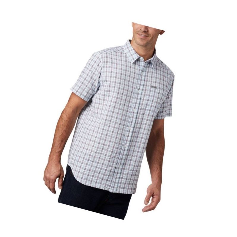 Columbia Brentyn Trail Short Sleeve Seersucker Big Gömlek Erkek Mavi | 36047-CSUI
