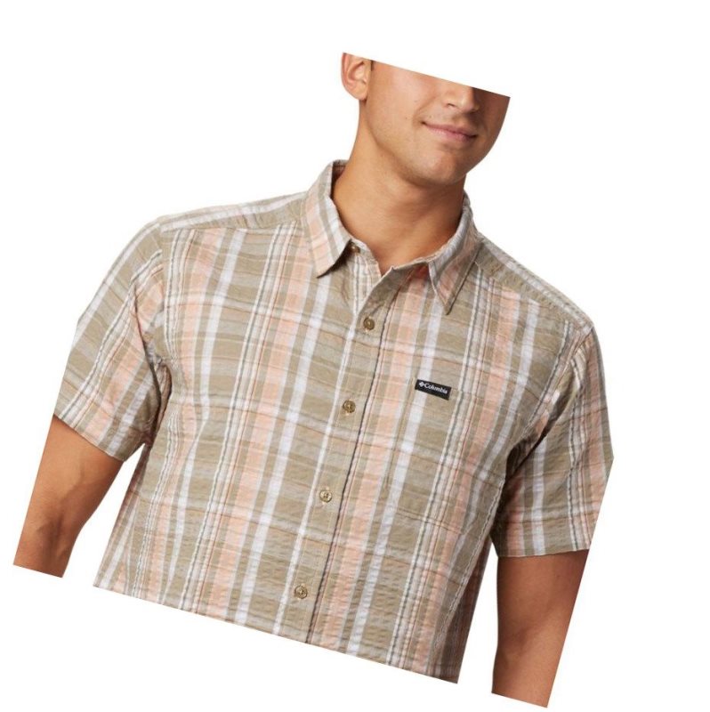 Columbia Brentyn Trail Short Sleeve Seersucker Tall Gömlek Erkek Açık Mercan | 89316-ANUT