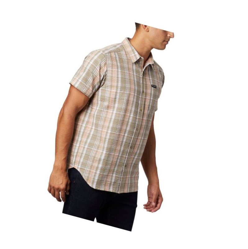 Columbia Brentyn Trail Short Sleeve Seersucker Tall Gömlek Erkek Açık Mercan | 89316-ANUT