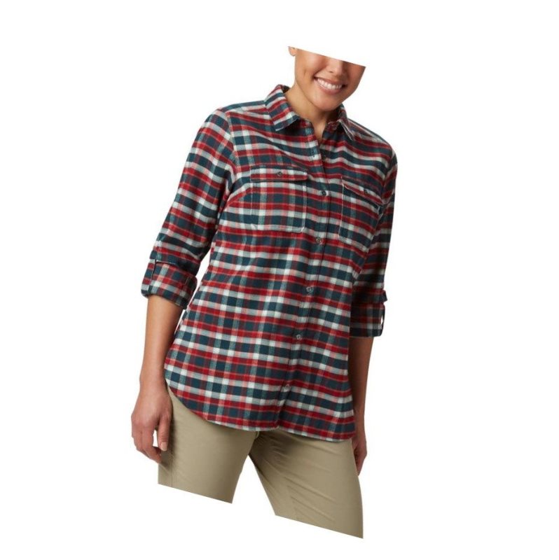 Columbia Bryce Canyon Stretch Flannel Gömlek Kadın Mavi | 54786-HOMN