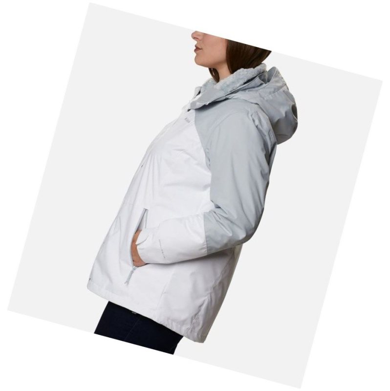 Columbia Bugaboo II Fleece Interchange Plus Size Mont Kadın Beyaz Gri | 94620-CRHF
