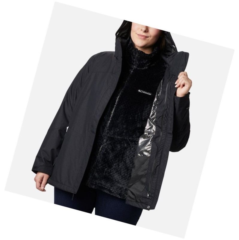 Columbia Bugaboo II Fleece Interchange Plus Size Mont Kadın Siyah | 85740-RZST