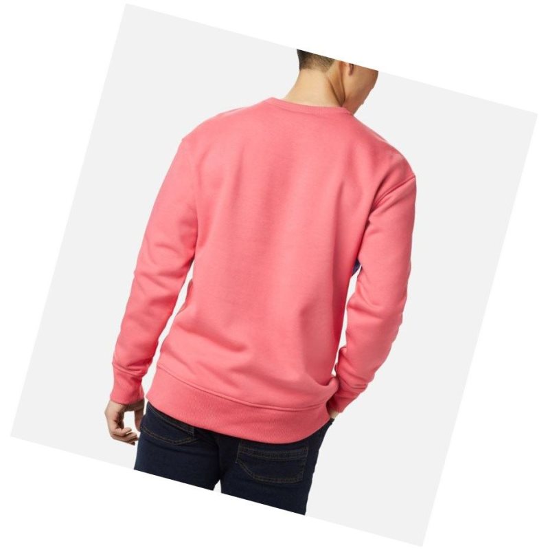 Columbia Bugasweat Crew Sweatshirt Erkek Açık Pembe Mavi | 40735-DGER