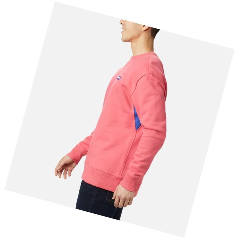 Columbia Bugasweat Crew Sweatshirt Erkek Açık Pembe Mavi | 40735-DGER