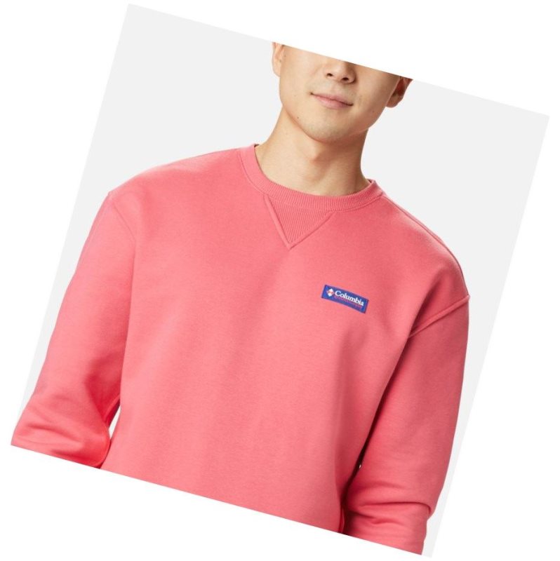 Columbia Bugasweat Crew Sweatshirt Erkek Açık Pembe Mavi | 40735-DGER