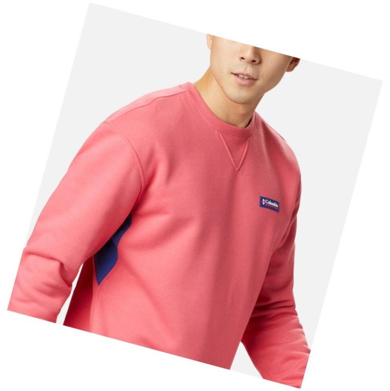 Columbia Bugasweat Crew Sweatshirt Erkek Açık Pembe Mavi | 40735-DGER