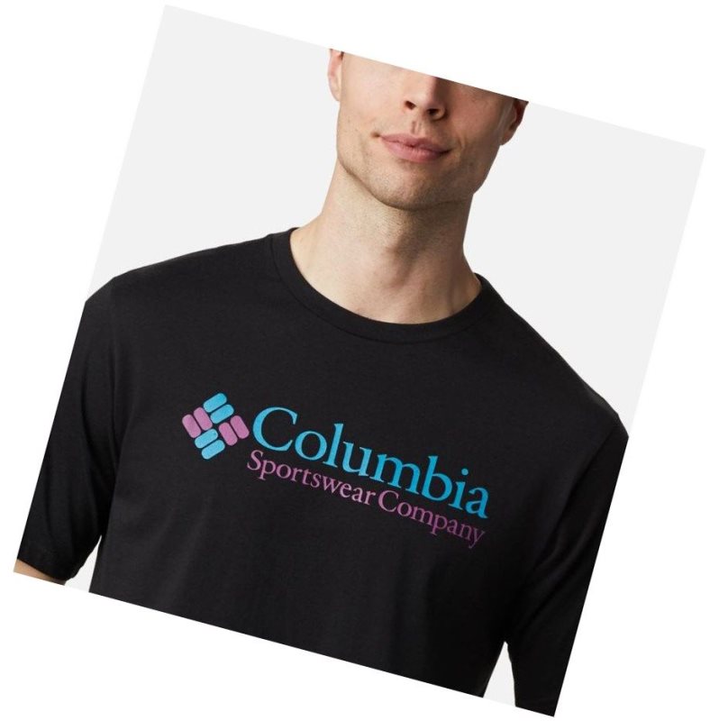 Columbia CSC Basic Logo Short Sleeve Tişört Erkek Siyah | 83762-ANBQ