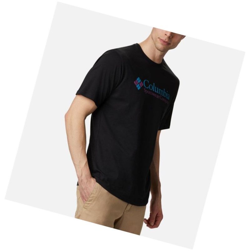 Columbia CSC Basic Logo Short Sleeve Tişört Erkek Siyah | 83762-ANBQ