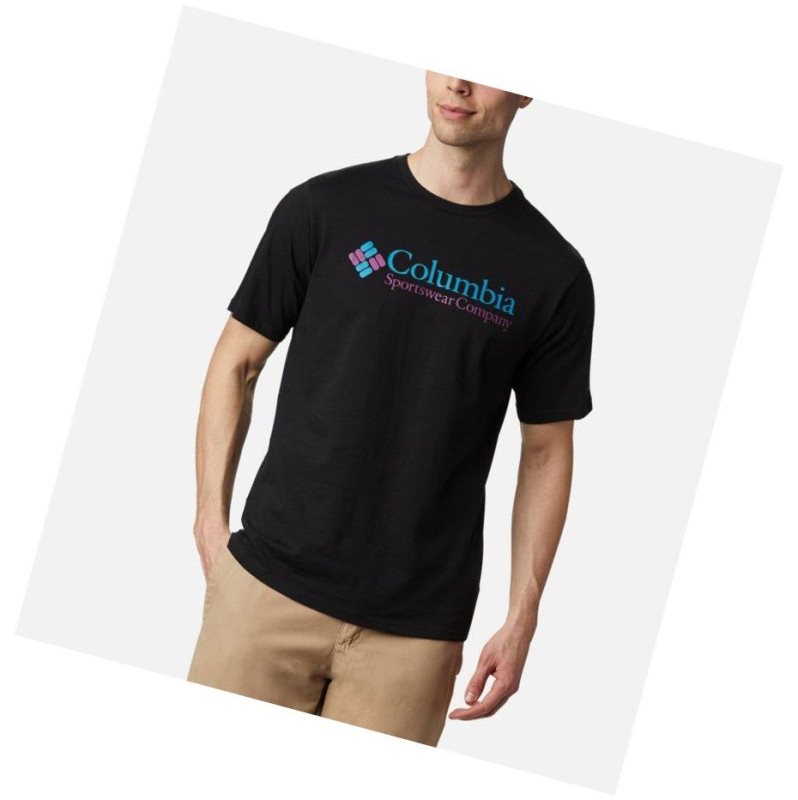 Columbia CSC Basic Logo Short Sleeve Tişört Erkek Siyah | 83762-ANBQ