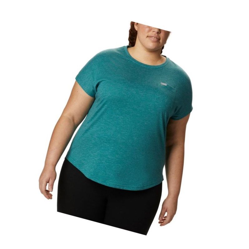 Columbia Cades Cape Plus Size Tişört Kadın Açık Yeşil | 50627-BJZS