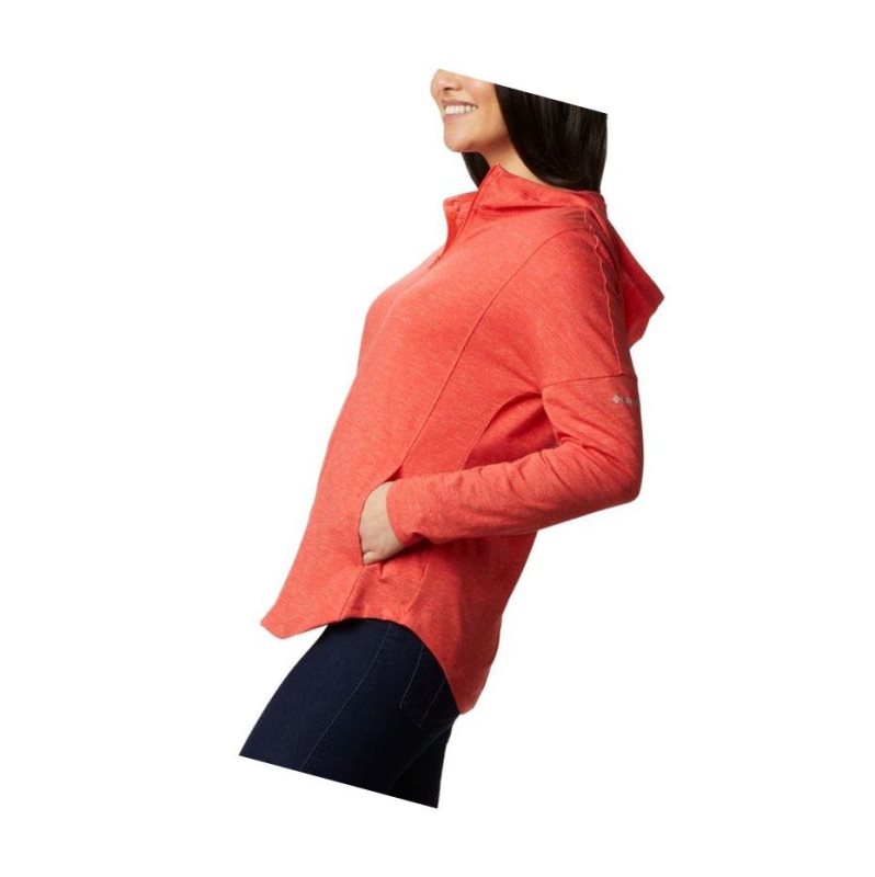Columbia Cades Cove Full Zip Kapşonlu Kadın Kırmızı | 83642-IQKR